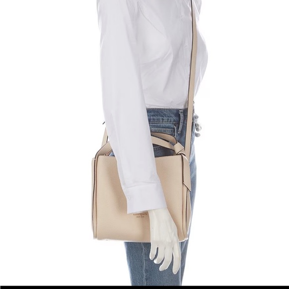 Kate Spade Knott Pebbled Leather Medium Crossbody Hobo Bag in Milk Cream - Picture 3 of 11